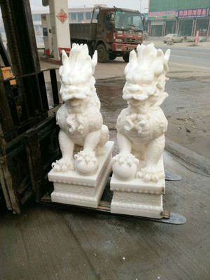 曲阳汉白玉石雕麒麟 匠心与传承的永恒象征